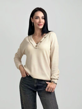 Жіночий пуловер на гудзиках Fashion 42/44 Бежевий