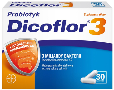 Probiotyk Bayer Dicoflor 3 30 caps (5908229303443)