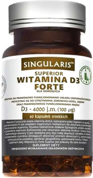 Вітамін D3 Singularis Forte 4000 IU 60 капсул (5903263262909)