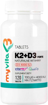 Kompleks witamin Proness MyVita K2 + D3 Forte 120 tabs (5903021592729)