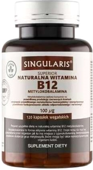 Witamina B12 Singularis Natural Methylcobalamin 100 Mcg 120 caps (5907796631676)