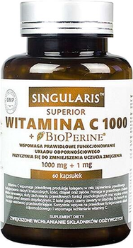 Вітамін C Singularis Superior 1000 + BioPerine 1 мг 60 капсул (5903263262190)