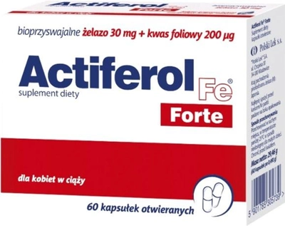 Kompleks witamin i minerałów Polski Lek ActiFerol Fe Forte 60 caps (5901785305739)
