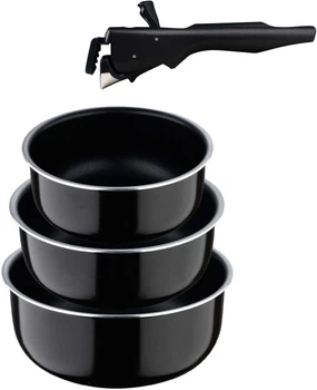 Набор ковшей с ручкой снимаемой Bergner Click & cook 4 предмета (BG-31608-BK)