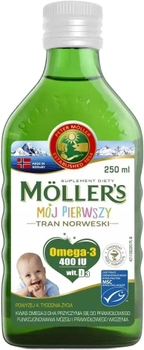 Kwasy tłuszczowe Orkla Care Mollers My First Norwegian Cod Liver Oil 250 ml (7070866027612)