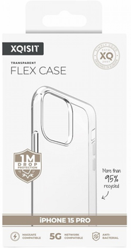 Etui plecki Xqisit Flex Case do Apple iPhone 15 Pro Transparent (4029948227498)