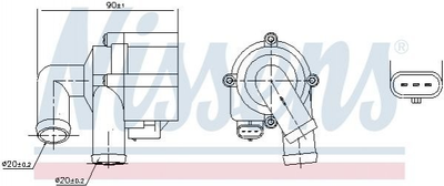 Водяний насос NISSENS 831072 Skoda Superb, Yeti; Volkswagen Passat, CC, Transporter, Jetta, Golf, Caddy, Tiguan, Multivan, Scirocco, Sharan, EOS; Audi A3; Seat Leon 5N0965561, 5N0122093, 7E0965561F