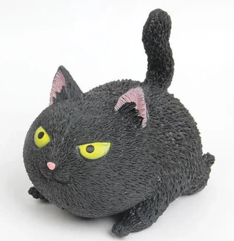 Антистрес іграшка тягучка милий товстий "Злий кіт" "Злі коти" Angry cat 10х9х7 см Чорний