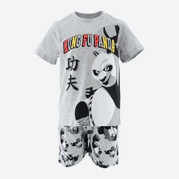 Детская летняя пижама для мальчика Disney Kung fu pa EX2108 92-98 см Светло-серая (3609086985392)