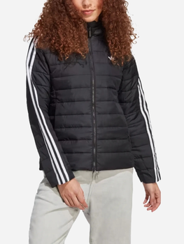 Куртка демісезонна коротка з капюшоном жіноча Adidas Hooded Premium Slim Jacket HM2612 38 Чорна (4066747400356)