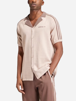 Koszula męska bawełniana Adidas Premium Knitted IS1414 L Beżowa (4066757906350)