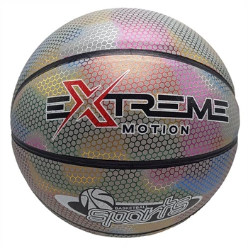 М'яч баскетбольний світловідбиваючий Extreme Motion № 7 класичний Silver