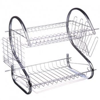 Органайзер для сушки посуды и кухонных приборов Wet Dish Organiser 8051S сушилка двухуровневая металлическая