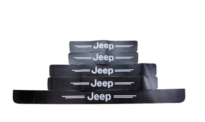 Защитная пленка накладка карбон на пороги и бампер с логотипом Jeep