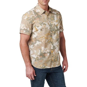 Сорочка тактична 5.11 Tactical Wyatt Print Short Sleeve Shirt Sand Dune Canopy Camo S (71231-1096)