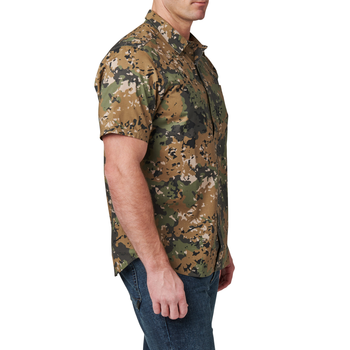 Сорочка тактична 5.11 Tactical Wyatt Print Short Sleeve Shirt Sage Green Canopy Camo S (71231-1095)