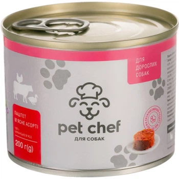 М'ясний паштет для дорослих котів Pet Chef (м'ясне асорті), 200 г