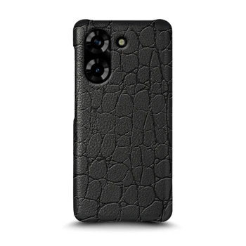 Шкіряна накладка Stenk Reptile Cover для TECNO Pova 5 Чорний (75609)
