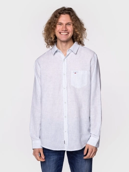 Koszula męska bawełniana Lee Cooper WILL-9144 XL Biały/Niebieski (5904347389710)