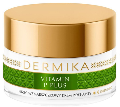 Крем для обличчя Dermika Vitamin P Plus гіпоалергенний напівжирний денний та нічний 50 мл (5902046769376)