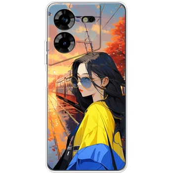 Силіконовий Чохол з Картинкою для Tecno Pova 5 Принт (Ілюстрація Стильна Дівчина) (48113-ysm004)