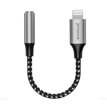 Переходник AUX Proove SoundMesh Lightning to 3.5mm gray