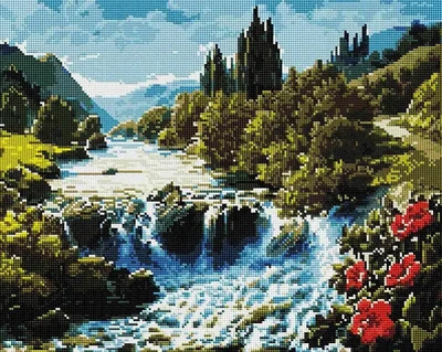 Алмазна мозаїка "Водоспад" 40х50 см