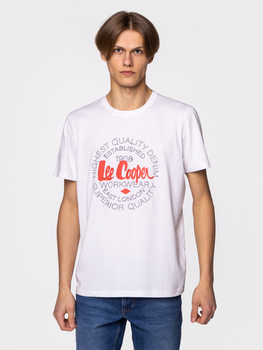 Koszulka męska bawełniana Lee Cooper BRAND3-3010 2XL Biała (5904347395827)