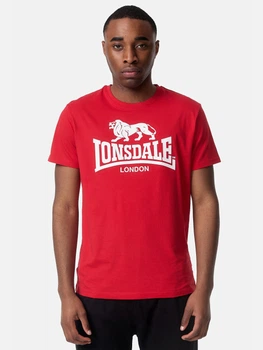 Футболка бавовняна довга чоловіча Lonsdale St. Erney 114081-2000 2XL Червона (4251522373462)