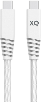 Kabel Xqisit NP E-Mark Cotton Braided USB Type-C - USB Type-C 2 m White (4029948221458)