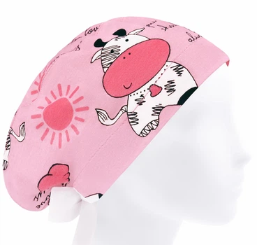 Медицинская шапочка женская HeadwearUniverse универсальная принт Коровка