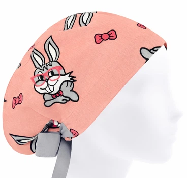 Медицинская шапочка женская HeadwearUniverse универсальная принт Зайчик в очках
