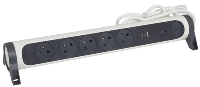 Подовжувач Legrand 5 розеток USB Type-A + USB Type-C 1.5 м Black/White (3414971942646)