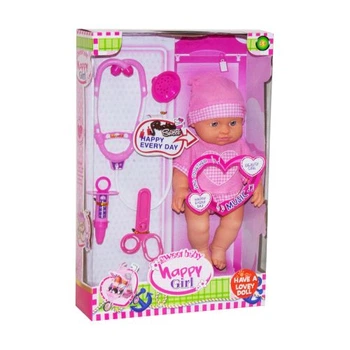 Кукла-пупс говорящая Sweet Baby Happy Girl с докторским набором в розовом (560B)