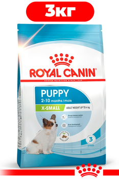 Сухой корм Royal Canin Xsmall Puppy для собак миниатюрных размеров возрастом от 2х до 10 месяцев 3кг