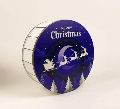 Коробочка кругла "Marry Christmas" нічні олені