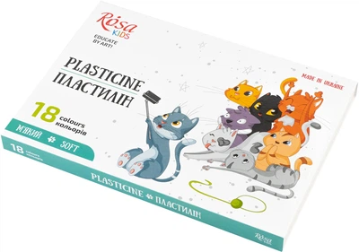 Набор пластилина Rosa Kids Cats со стеком 18 шт (4823098541608)