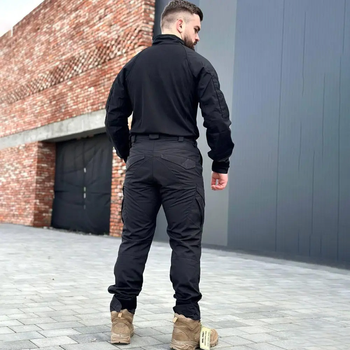 Легкі Чоловічі Штани з посиленими колінами чорні розмір 2XL