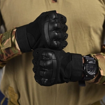 Безпалі рукавиці із захисними накладками Outdoor Tactics чорні розмір L