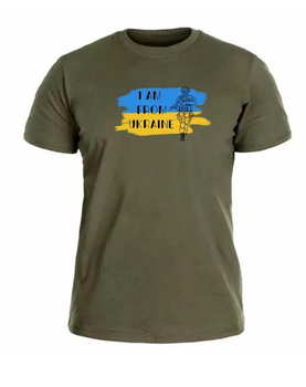 Військова футболка олива з принтом Україна Розмір 46