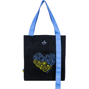 Сумка-шоппер Kite BE Ukraine K24-587-3 40x38x7.5 черный