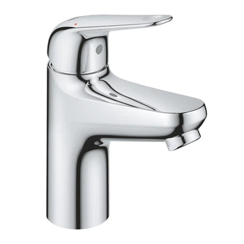 Cмеситель для умывальника однорычажный GROHE Euroeco хром латунь с донным клапаном 24256001