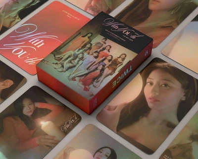 Голографические карточки K-POP lomo card карточки Twice -with you - 55 шт
