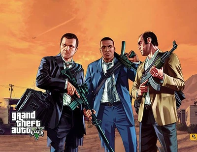Картина на холсте GTA 5 - для фанатов известной классики, интерьерная печать 60х90 см (0105)
