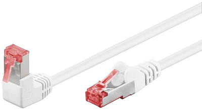 Патч-корд Goobay RJ45 SFTP6 1.0m patch AWG28 1x90° PoE/PoE+ LSOH білий(75.05.1550)