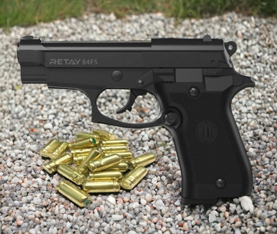 Стартовый шумовой пистолет RETAY 84 FS (Beretta M 84FS Cheetah) +20 шт холостых патронов (9 мм)