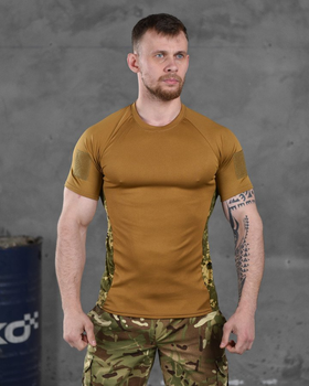 Тактична футболка потоотводящая кайот вставки піксель XXXL