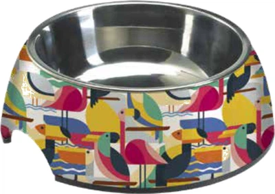 Миска Croci MILAMINE TOUCAN нержавіюча, гумова основа 0.21 л 12 см (8023222242265)