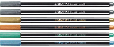 Zestaw flamastrów Stabilo Pen 68 Metallic 6 szt (4006381530323)