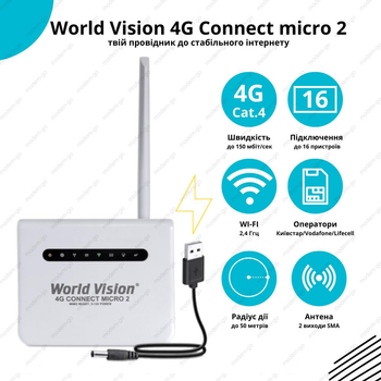 4G WiFi маршрутизатор роутер World Vision 4G Connect micro 2